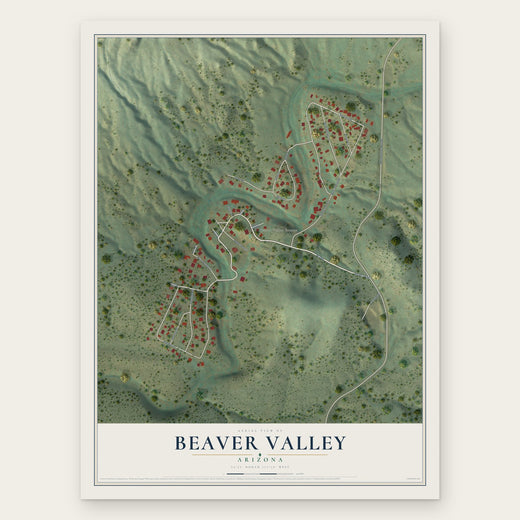 Beaver Valley, Arizona map print, the full design