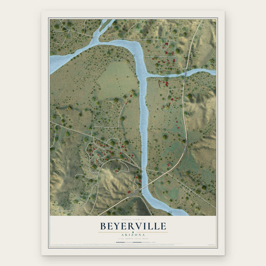 Beyerville, Arizona map print, the full design