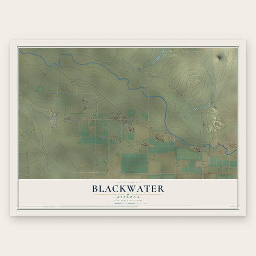 Blackwater, Arizona map print, the full design