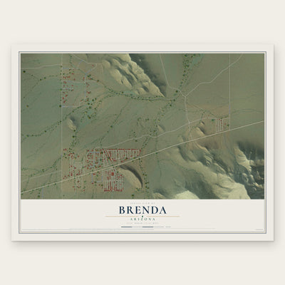 Brenda, Arizona map print, the full design