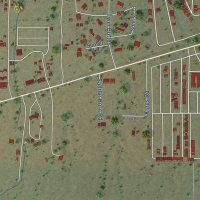 Close-up of the map of Brenda, Arizona print showing street and building detail