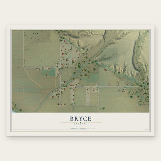 Bryce, Arizona map print, the full design