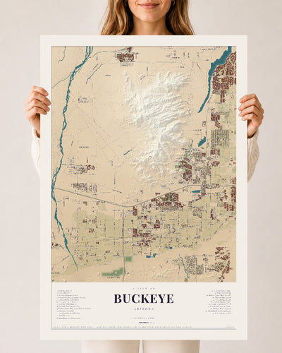 Buckeye, Arizona map print, 24" x 36", Archival Matte Print