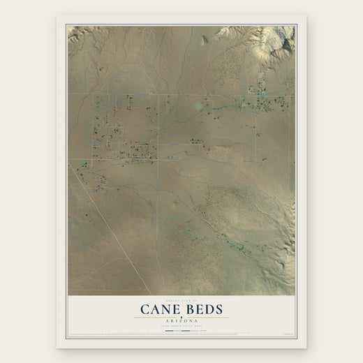 Cane Beds, Arizona map print, the full design