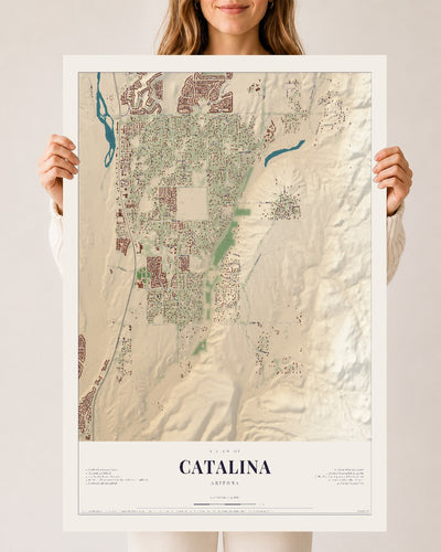 Catalina, Arizona map print, 24" x 36", Archival Matte Print