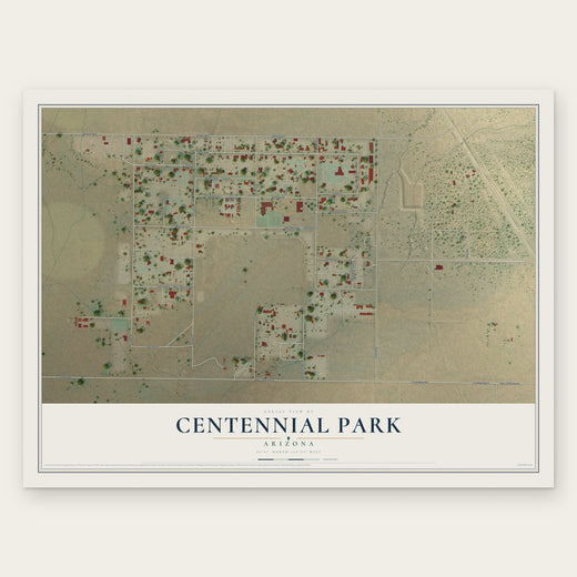 Centennial Park, Arizona map print, the full design