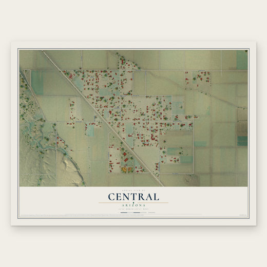 Central, Arizona map print, the full design