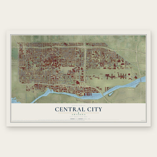 Central City, Arizona map print, the full design