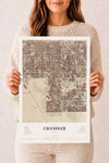 Map of Chandler, Arizona, 12 x 18 inch unframed archival matte print