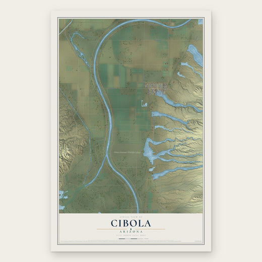 Cibola, Arizona map print, the full design