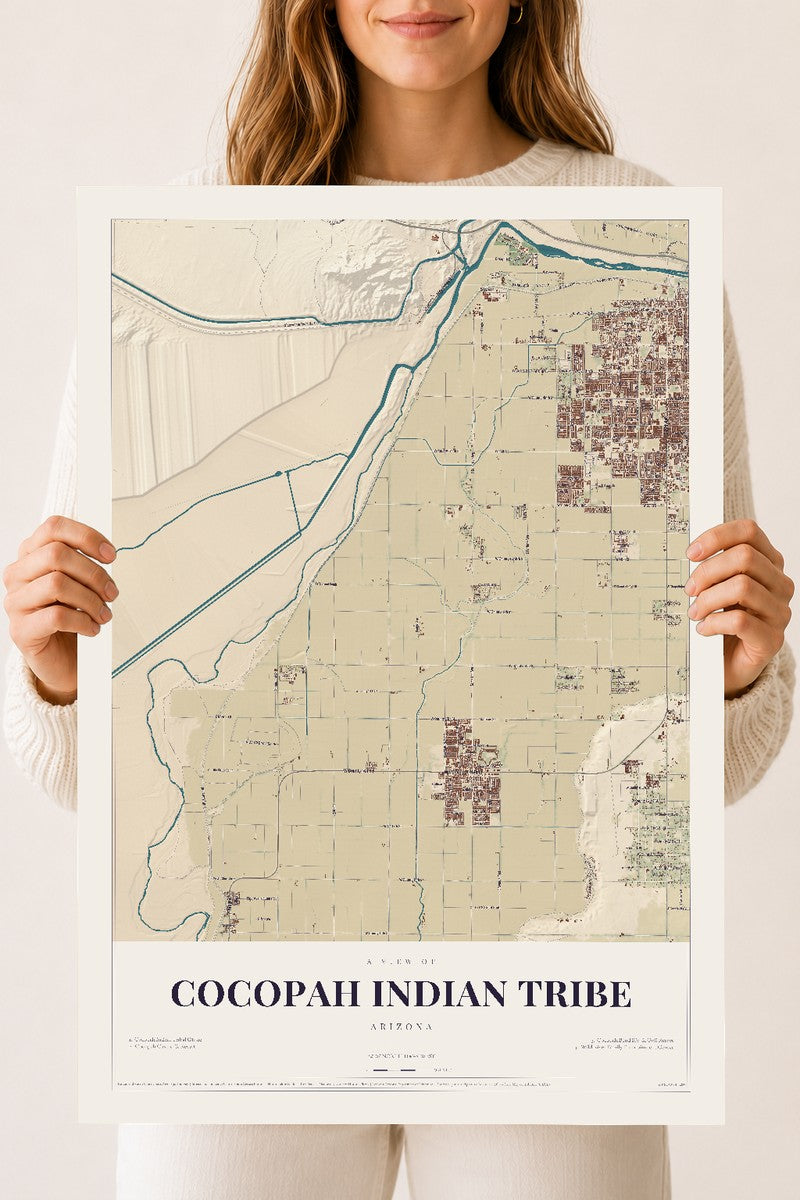 Cocopah Indian Tribe, Arizona map print, 18" x 24", Archival Matte Print