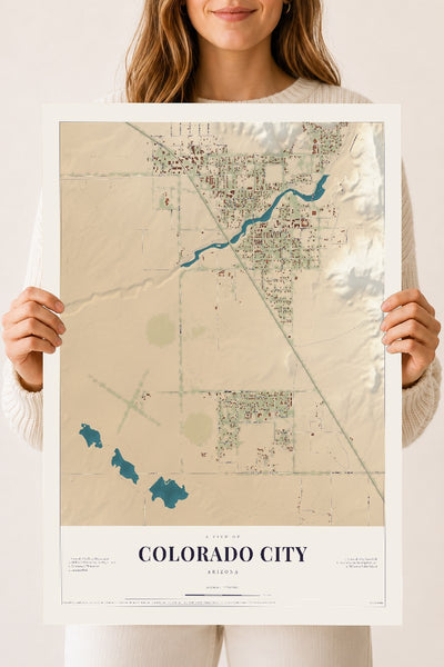 Colorado City, Arizona map print, 18" x 24", Archival Matte Print