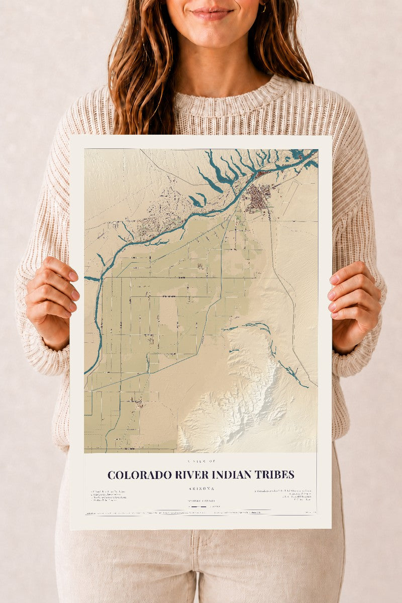 Colorado River Indian Tribes, Arizona map print, 12" x 18", Archival Matte Print