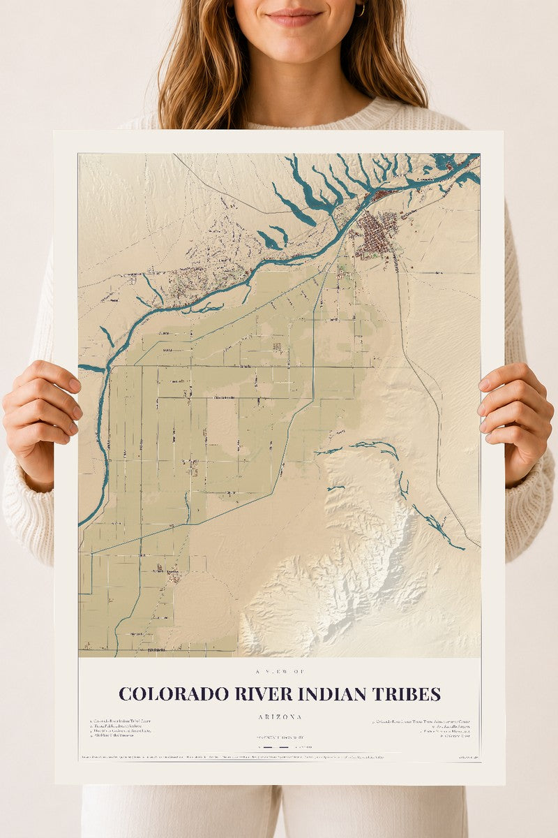 Colorado River Indian Tribes, Arizona map print, 18" x 24", Archival Matte Print