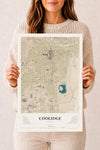 Map of Coolidge, Arizona, 12 x 18 inch unframed archival matte print