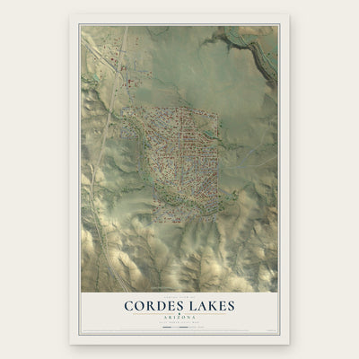 Cordes Lakes, Arizona map print, the full design
