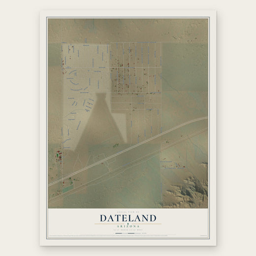 Dateland, Arizona map print, the full design