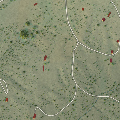 Close-up of the map of Del Muerto, Arizona print showing street and building detail