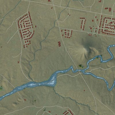 Close-up of the map of Dilkon, Arizona print showing street and building detail