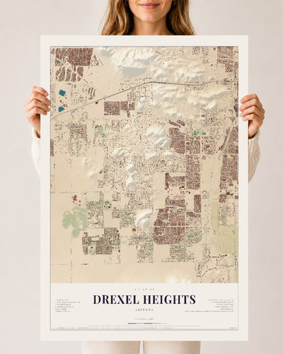 Drexel Heights, Arizona map print, 24" x 36", Archival Matte Print