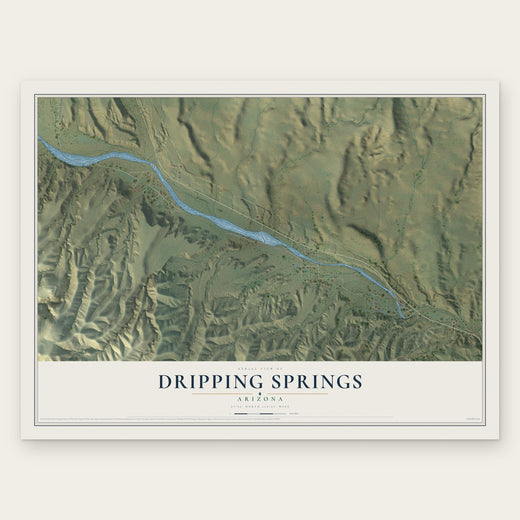 Dripping Springs, Arizona map print, the full design
