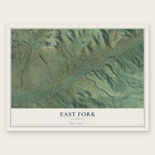East Fork, Arizona map print, the full design
