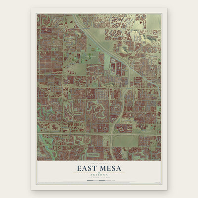 East Mesa, Arizona map print, the full design