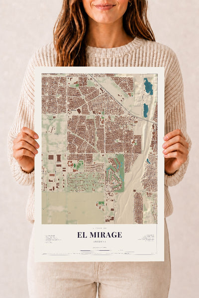 El Mirage, Arizona map print, 12" x 18", Archival Matte Print