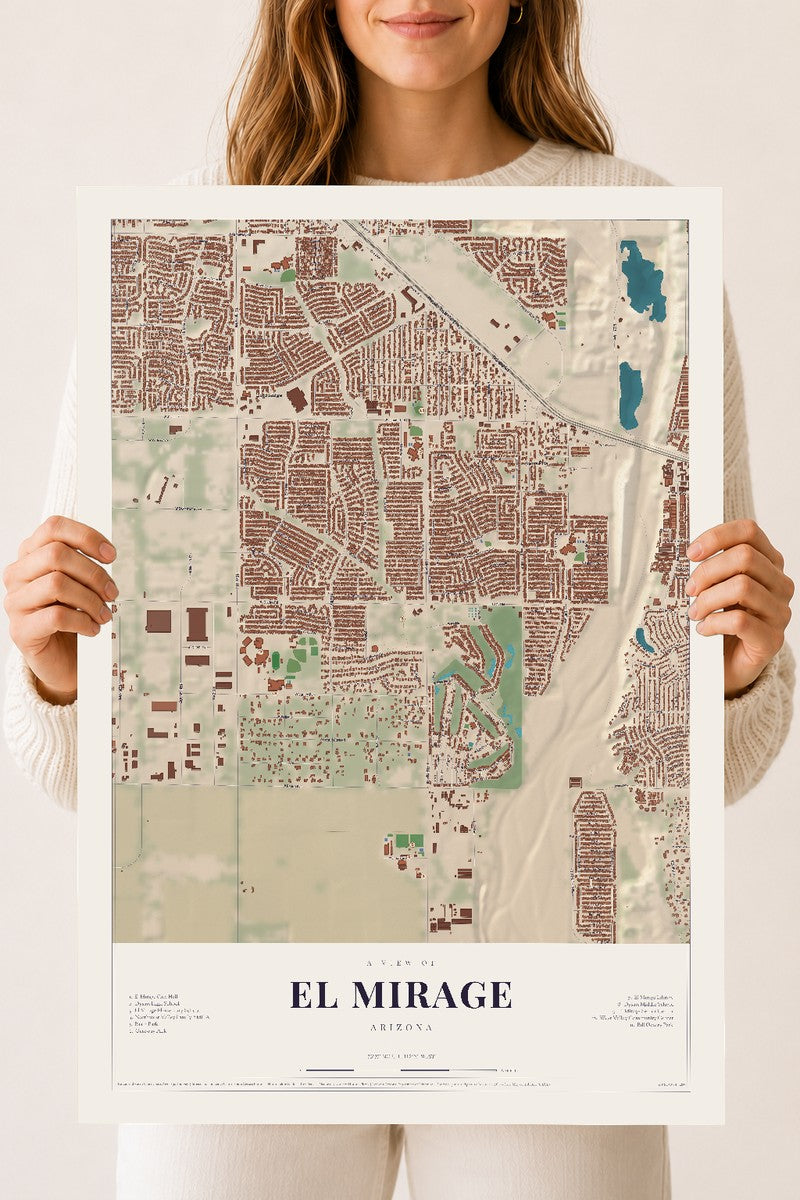 El Mirage, Arizona map print, 18" x 24", Archival Matte Print