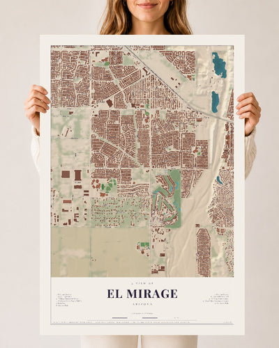 El Mirage, Arizona map print, 24" x 36", Archival Matte Print