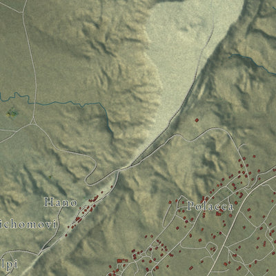 Close-up of the map of First Mesa, Arizona print showing street and building detail