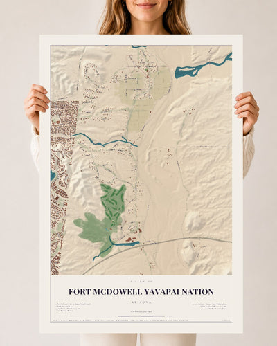 Fort McDowell Yavapai Nation, Arizona map print, 24" x 36", Archival Matte Print