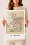 Map of Fountain Hills, Arizona, 12 x 18 inch unframed archival matte print