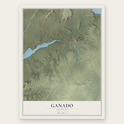 Ganado, Arizona map print, the full design