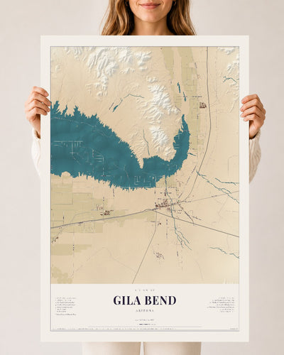 Gila Bend, Arizona map print, 24" x 36", Archival Matte Print