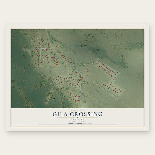 Gila Crossing, Arizona map print, the full design