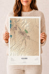 Map of Globe, Arizona, 12 x 18 inch unframed archival matte print