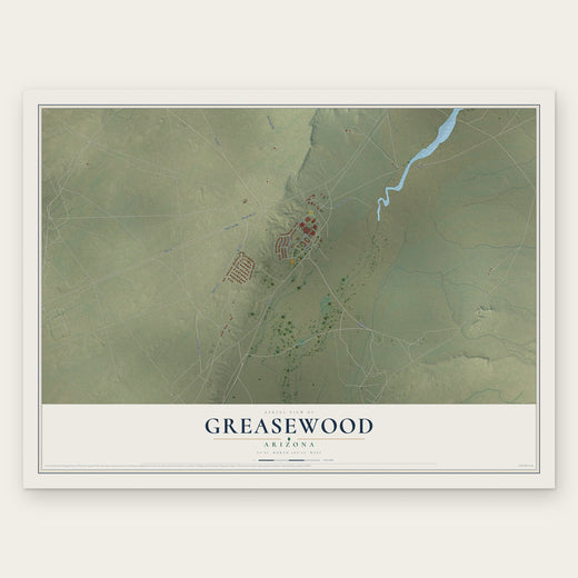 Greasewood, Arizona map print, the full design