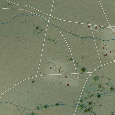 Close-up of the map of Gu Oidak, Arizona print showing street and building detail