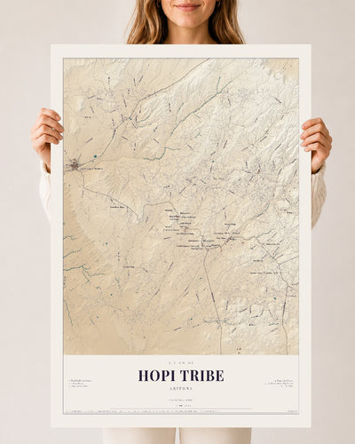 Hopi Tribe, Arizona map print, 24" x 36", Archival Matte Print