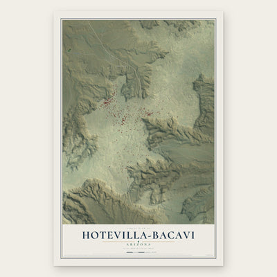 Hotevilla-Bacavi, Arizona map print, the full design