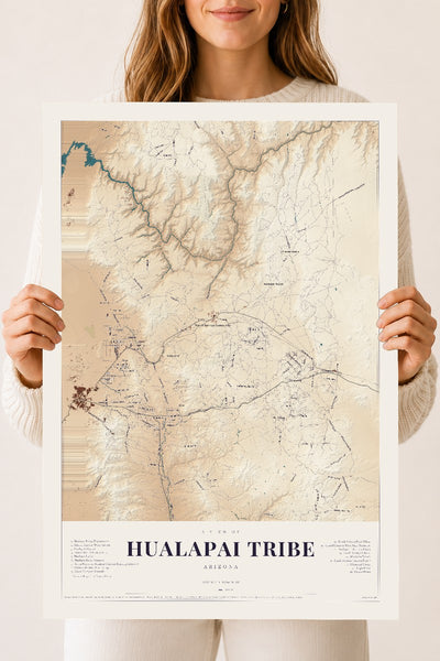 Hualapai Tribe, Arizona map print, 18" x 24", Archival Matte Print