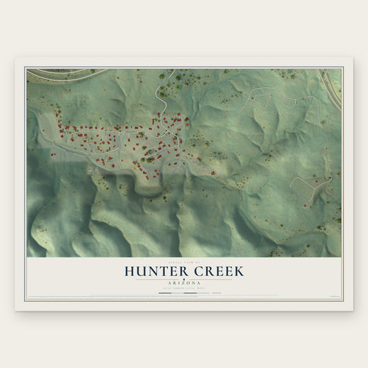 Hunter Creek, Arizona map print, the full design