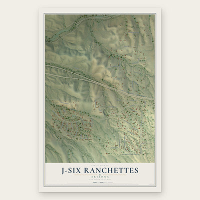 J-Six Ranchettes, Arizona map print, the full design