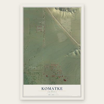 Komatke, Arizona map print, the full design