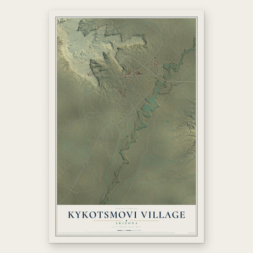 Kykotsmovi Village, Arizona map print, the full design