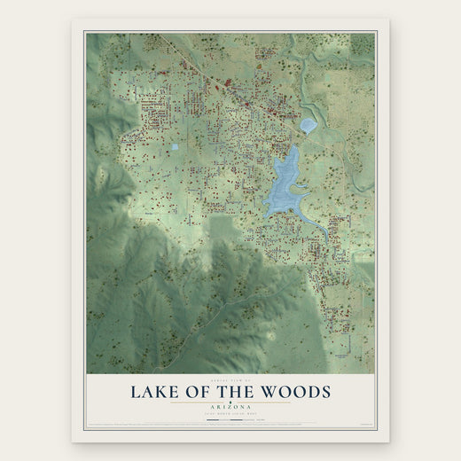 Lake of the Woods, Arizona map print, the full design