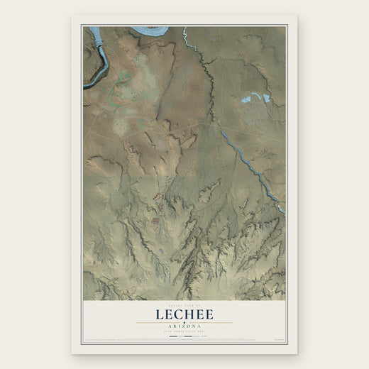 LeChee, Arizona map print, the full design