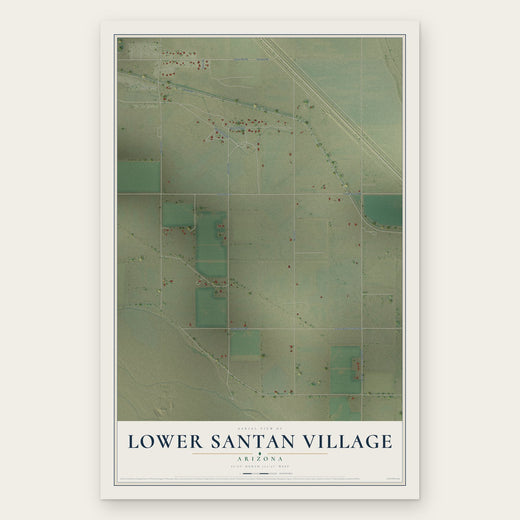 Lower Santan Village, Arizona map print, the full design