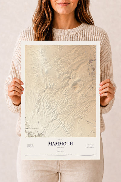 Mammoth, Arizona map print, 12" x 18", Archival Matte Print